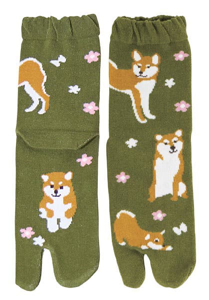 Socks Two-toe Tabi Hanashiba (Dog)