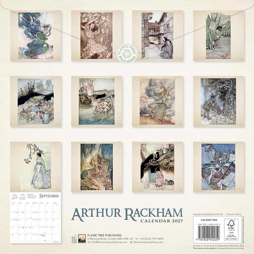 Arthur Rackham Wall Calendar 2027 Art Calendar