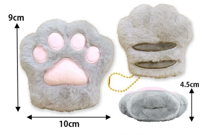 Plush Mini Hanger: Grey Tabby Paw