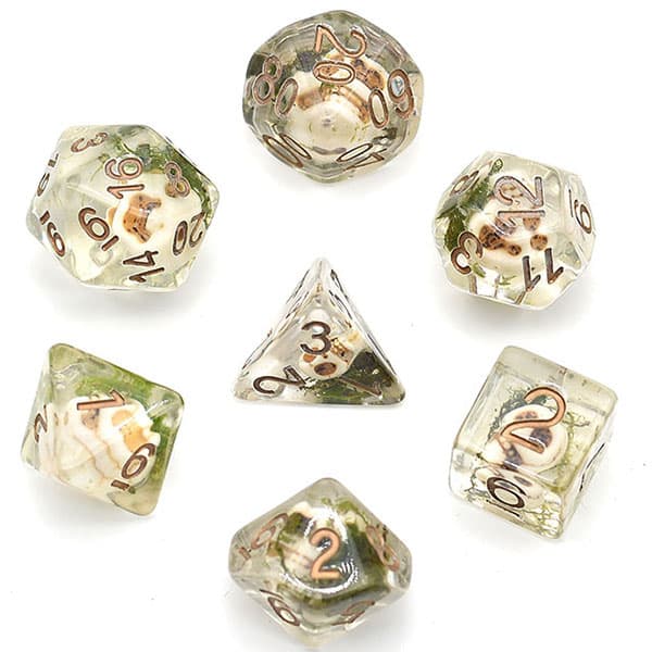 Skulls & Moss set of 7 dice