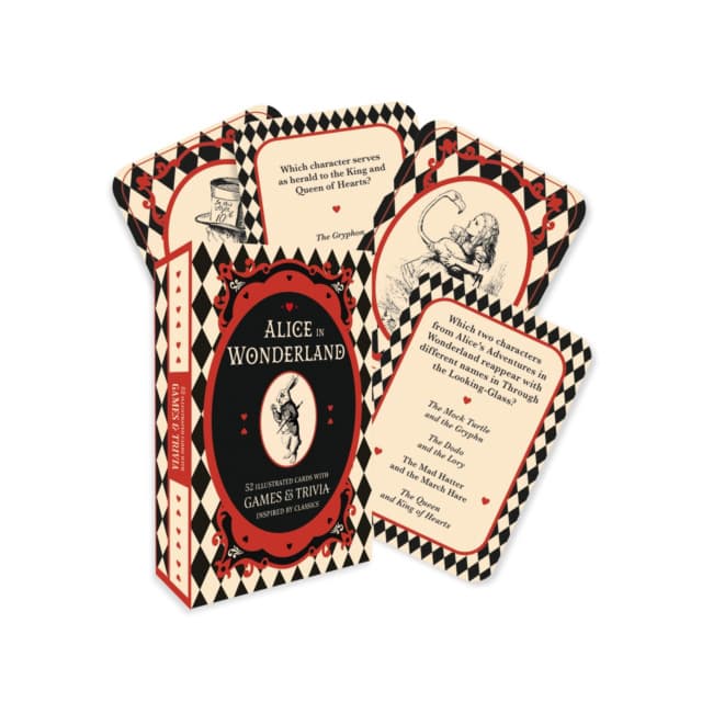 Alice in Wonderland - 52 Illustrated Cards with Games & Trivia