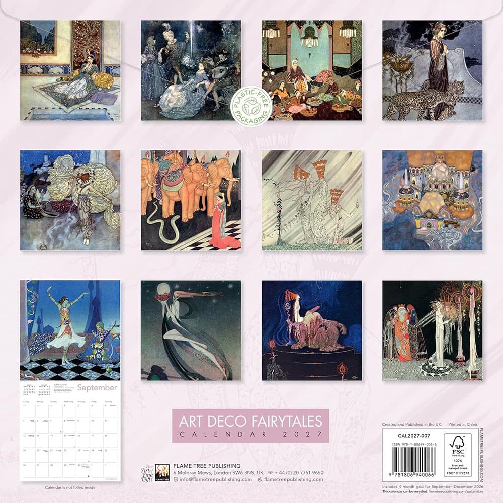 Art Deco Fairytales Wall Calendar 2027 (Art Calendar)