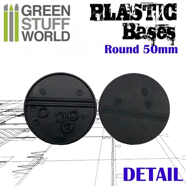Plastic Bases - Round 50mm BLACK