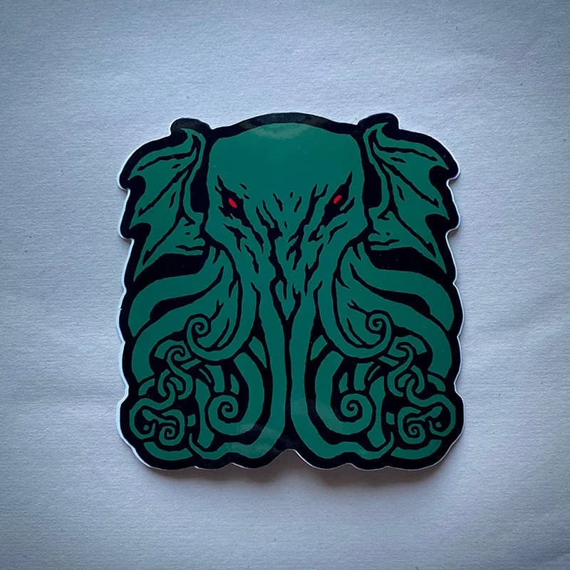 Single Vinyl Sticker - Cthulhu w/ Tentacles & Spread Wings