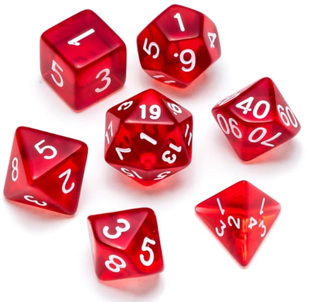 Transparent Series: Red - Numbers: White