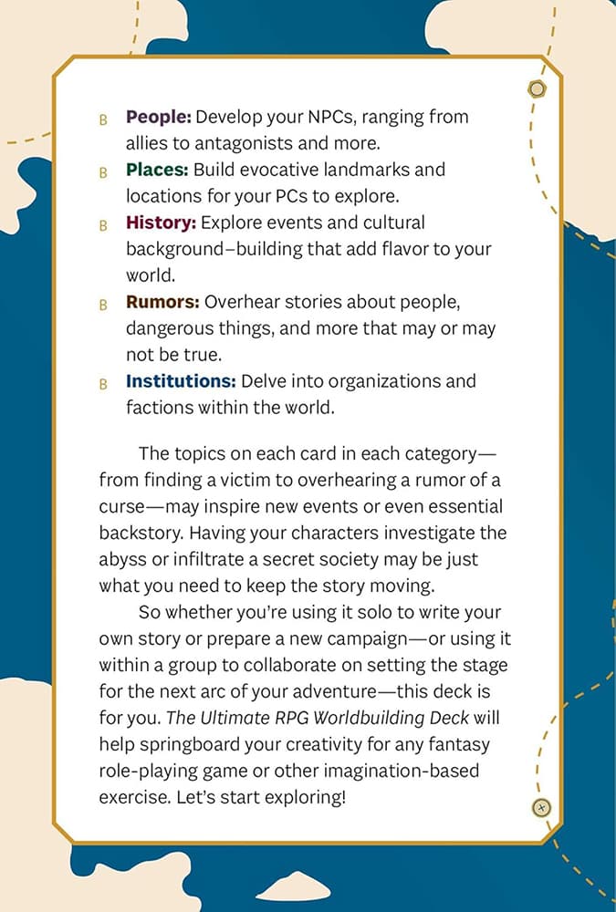The Ultimate RPG Worldbuilding Deck: 75 Cards