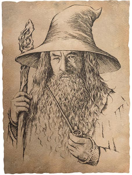 Hobbit Art Print Portrait of Gandalf the Grey 21 x 28 cm