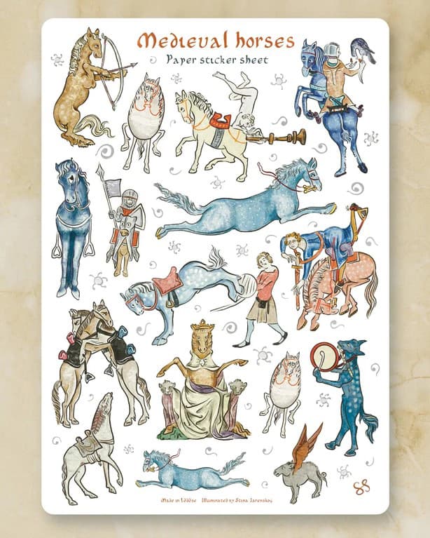 Medieval Horses Sticker Set