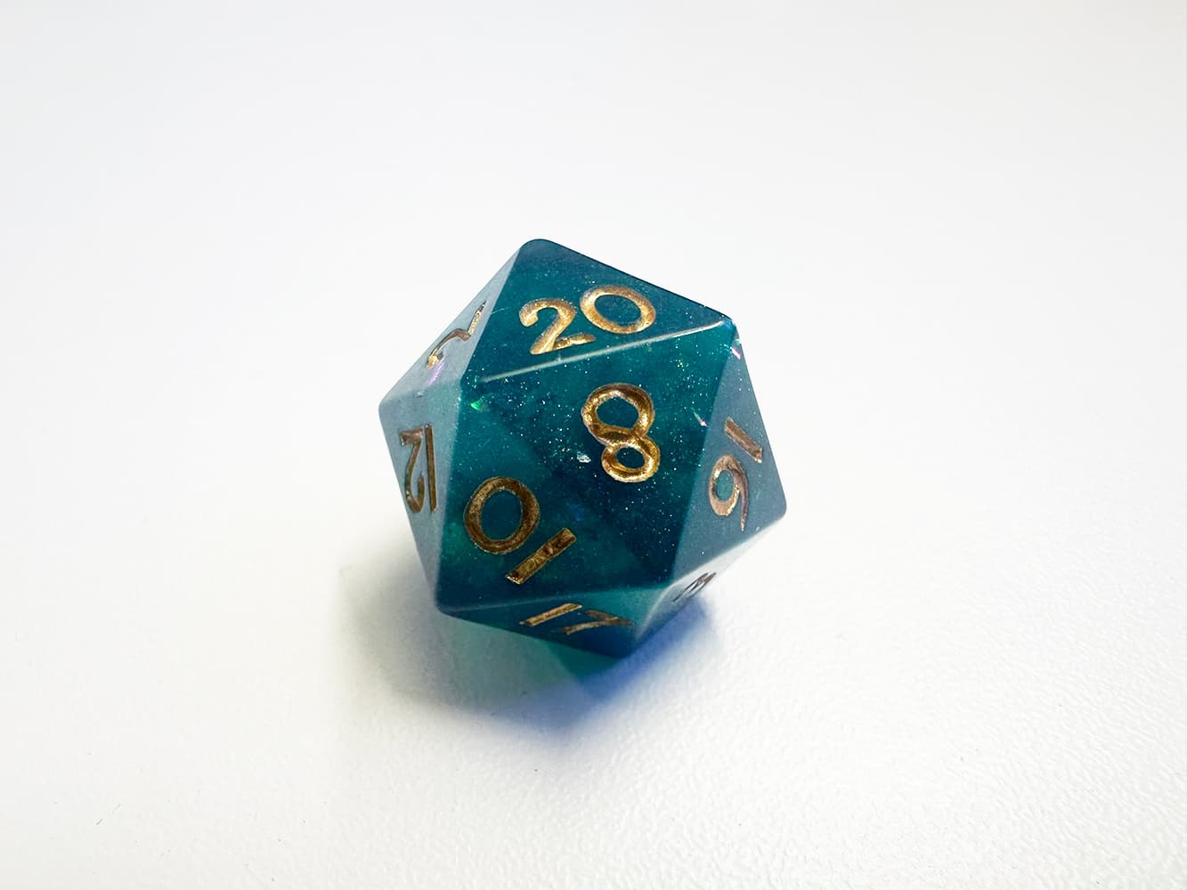Corner Cut Green Foil set of 7 Dice