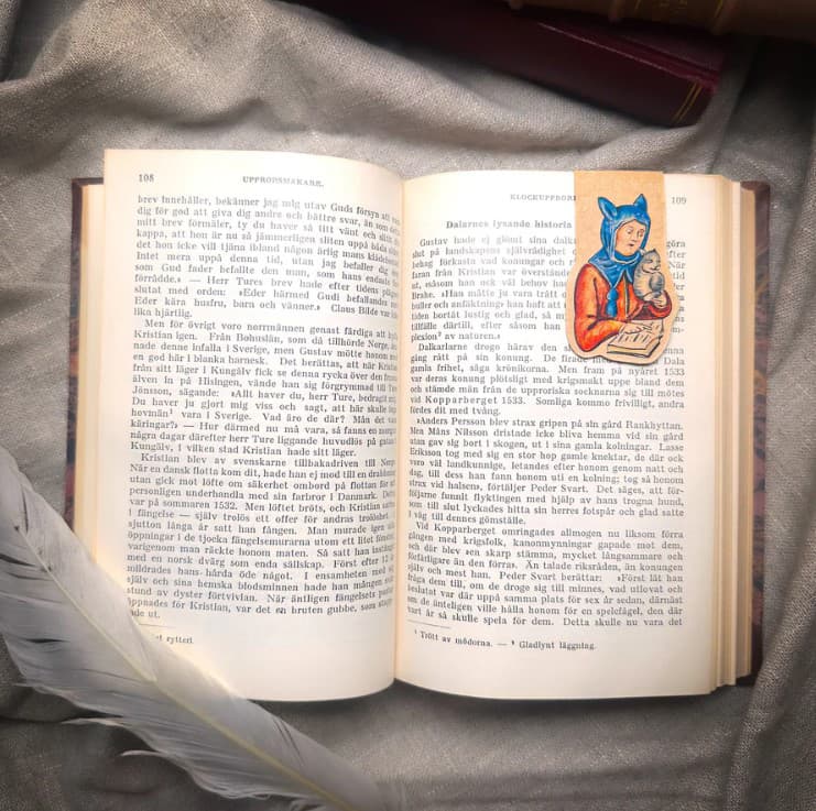 Medieval Cat Lover Magnetic Bookmark