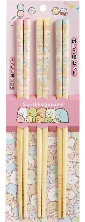 Sumikkogurashi Chopstick - Set of 3 Pairs - 23 cm