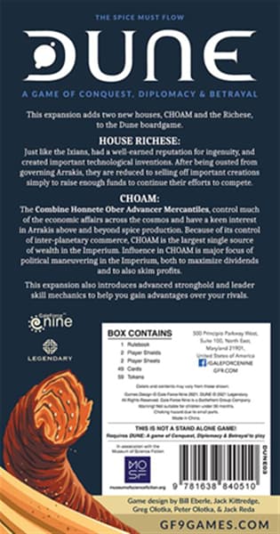 Dune CHOAM & Richese House Expansion