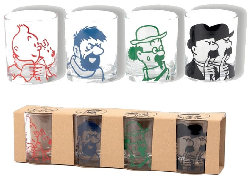 Glas - Tintin, Haddock, Kalkyl och Dupondtarna