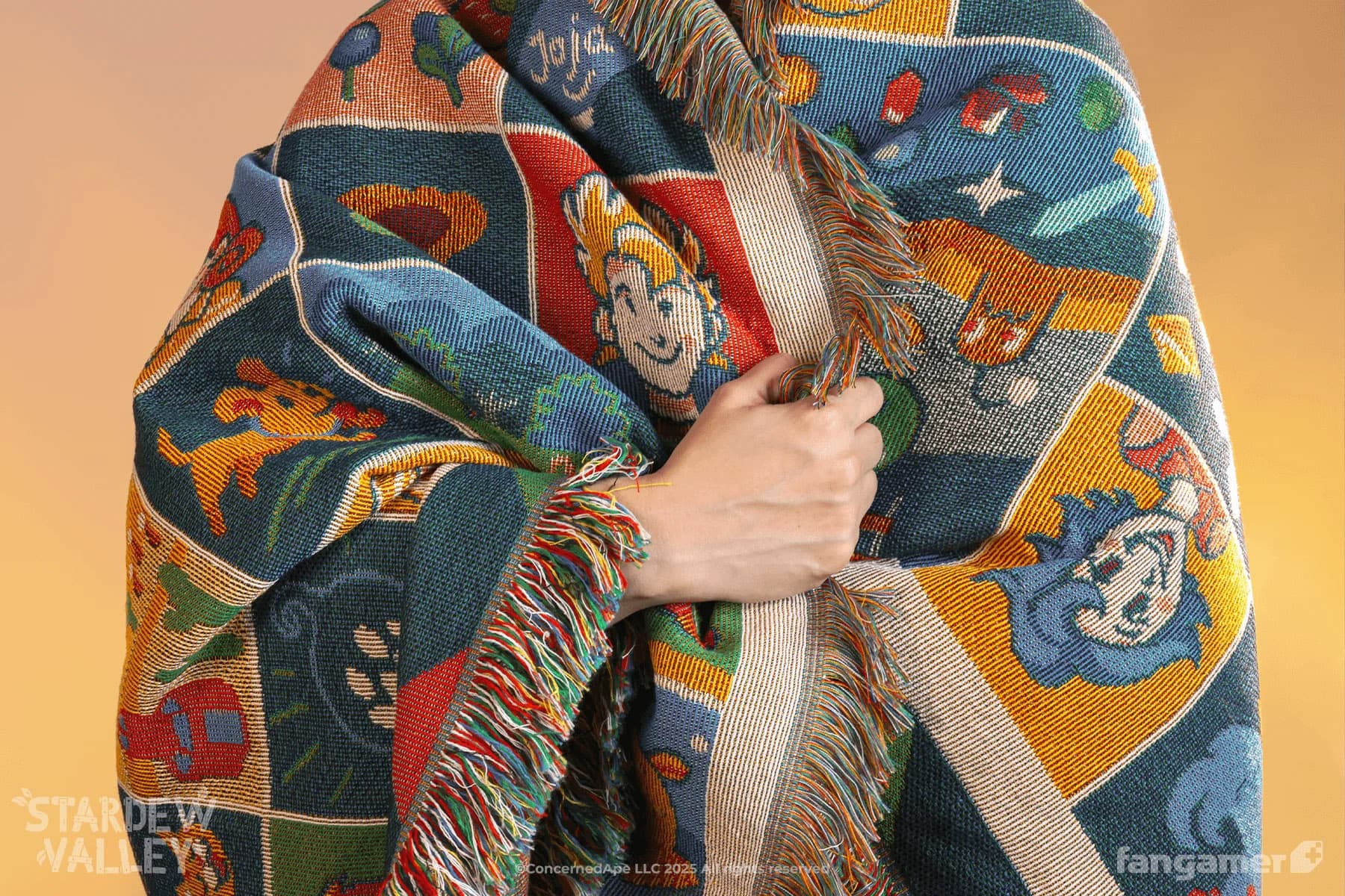 Farmhouse Patchwork Throw Blanket 150 x 127 cm