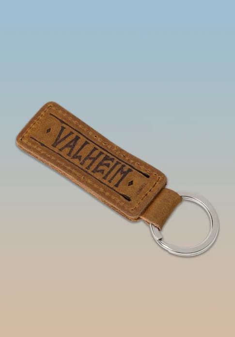 Valheim Logo Leather Keychain