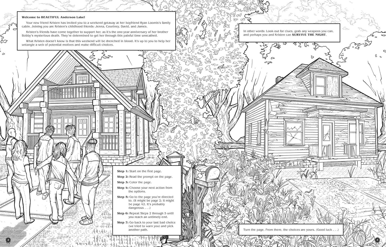 Survive the Night A Killer Coloring Adventure