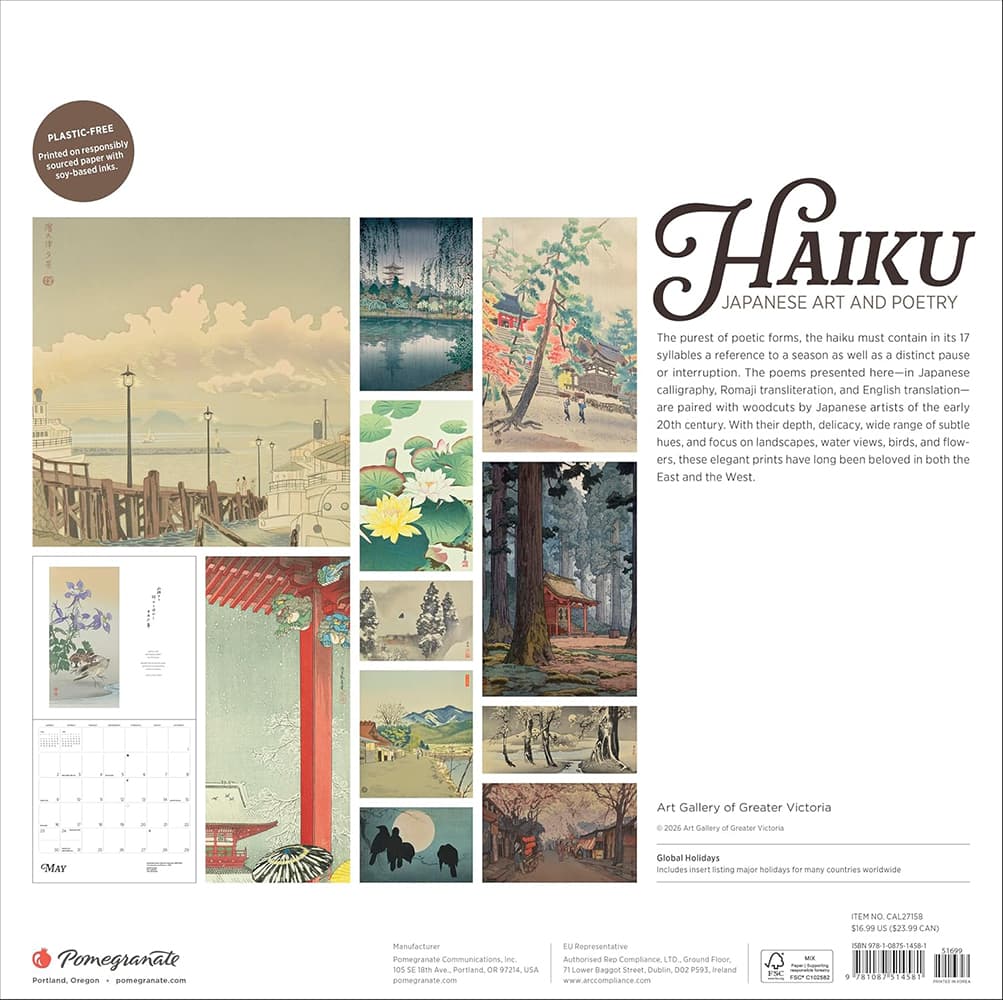 Haiku: Japanese Art and Poetry 2027 Wall Calendar