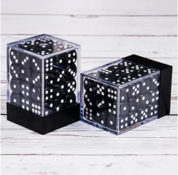 12 mm Opaque Black Dice Block
36 D6
