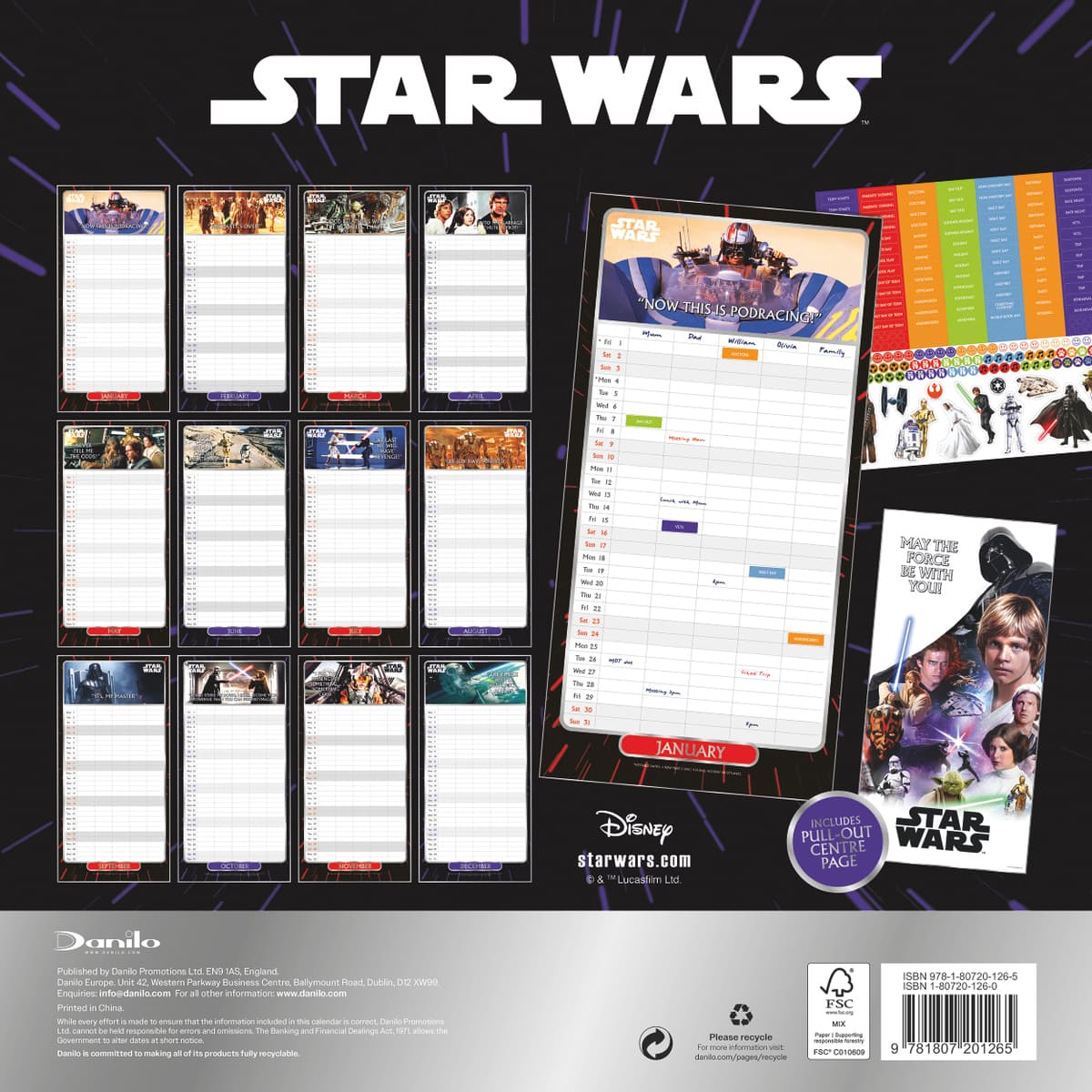 Star Wars Classic 2027 Family Organiser Wall Calendar