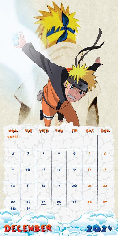 Trends International 2023 Naruto Shippuden Wall Calendar & Pushpins 