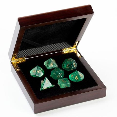 Green Fluorite Dice Set