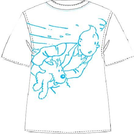 T-Shirt - Tintin & Milou blå Large