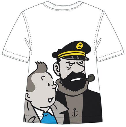 T-Shirt - porträtt Tintin & Haddock Medium