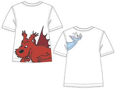 T-Shirt - porträtt Milou-djävul X-Large