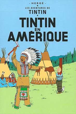 Vykort - Tintin en Amerique