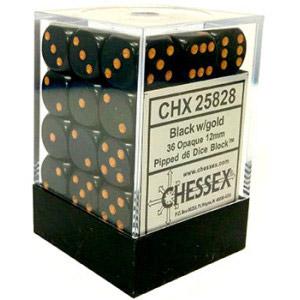 Opaque Black with Gold Dice Block (36 d6)