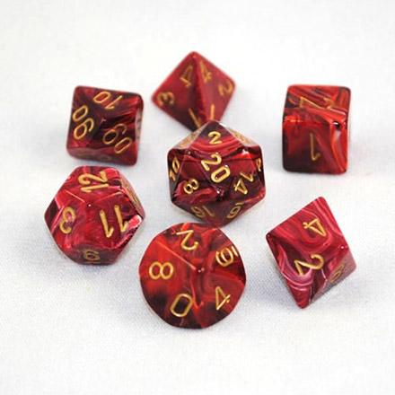 Vortex Burgundy/Gold (set of 7 dice)