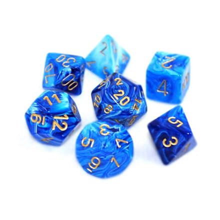 Vortex Blue/Gold (set of 7 dice)