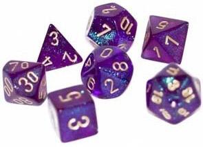 Borealis Royal Purple with Gold (set of 7 dice)