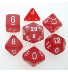 Frosted Red/White (set of 7 dice)