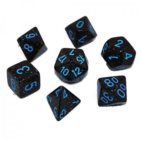 Speckled Blue Stars (set of 7 dice)