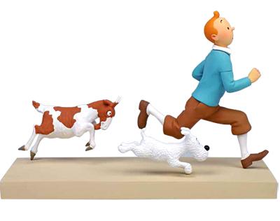 Samlarfigur - Tintin jagas av en get