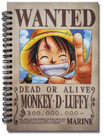 Notebook: One Piece - Luffy Wanted