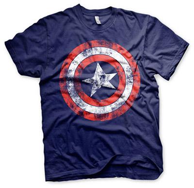 Captain America Distressed Shield Navy (Large)