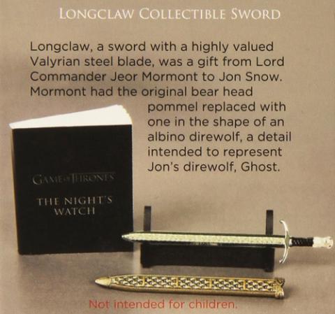 Game of Thrones Longclaw Collectible Sword & Book Kit