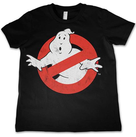 Ghostbusters Distressed Logo Kids T-Shirt Black (Small)