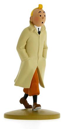 Figur 12 cm resin Tintin med trenchcoat Figur 12 cm resin Tintin med trenchcoat