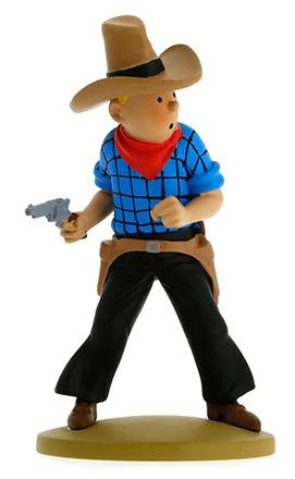 Figur 12 cm resin Tintin som cowboy