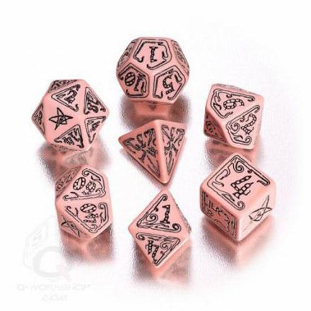 Call of Cthulhu Pink Dice w. Black Ink Dice Set