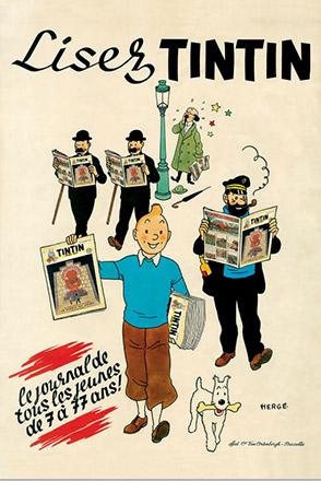 Affisch - Lisez Tintin