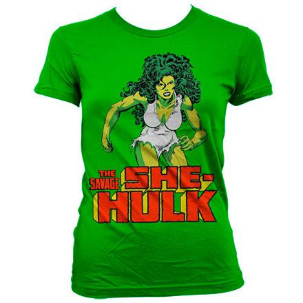 The Savage She-Hulk Girly T-Shirt Green