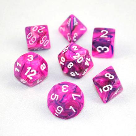 Festive Violet/White (set of 7 dice)