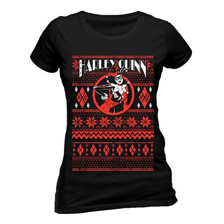 Harley Quinn Fair Isle Christmas Fitted Women's T-Shirt