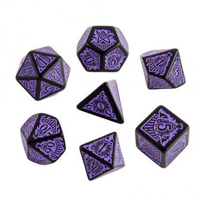 Call of Cthulhu Horror on the Orient Express Black and Purple Dice