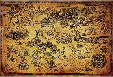 Legend of Zelda Hyrule Map Wood Print