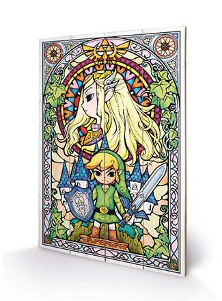 Legend of Zelda Stained Glass Wood Print